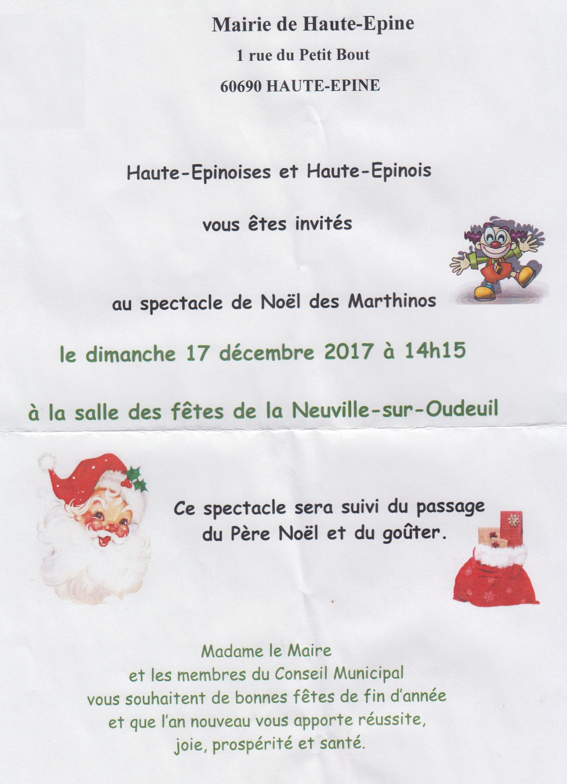 Invitation Noel 2017